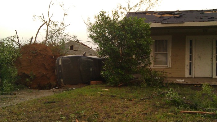 Forest Lake neighborhood, Tuscaloosa Alabama. Minutes after the tornado on April 27, 2011. 